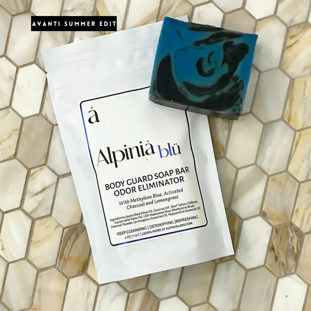 Alpinia Labs Charcoal & Methylene Blue Odor-Fighting Soap Bar
