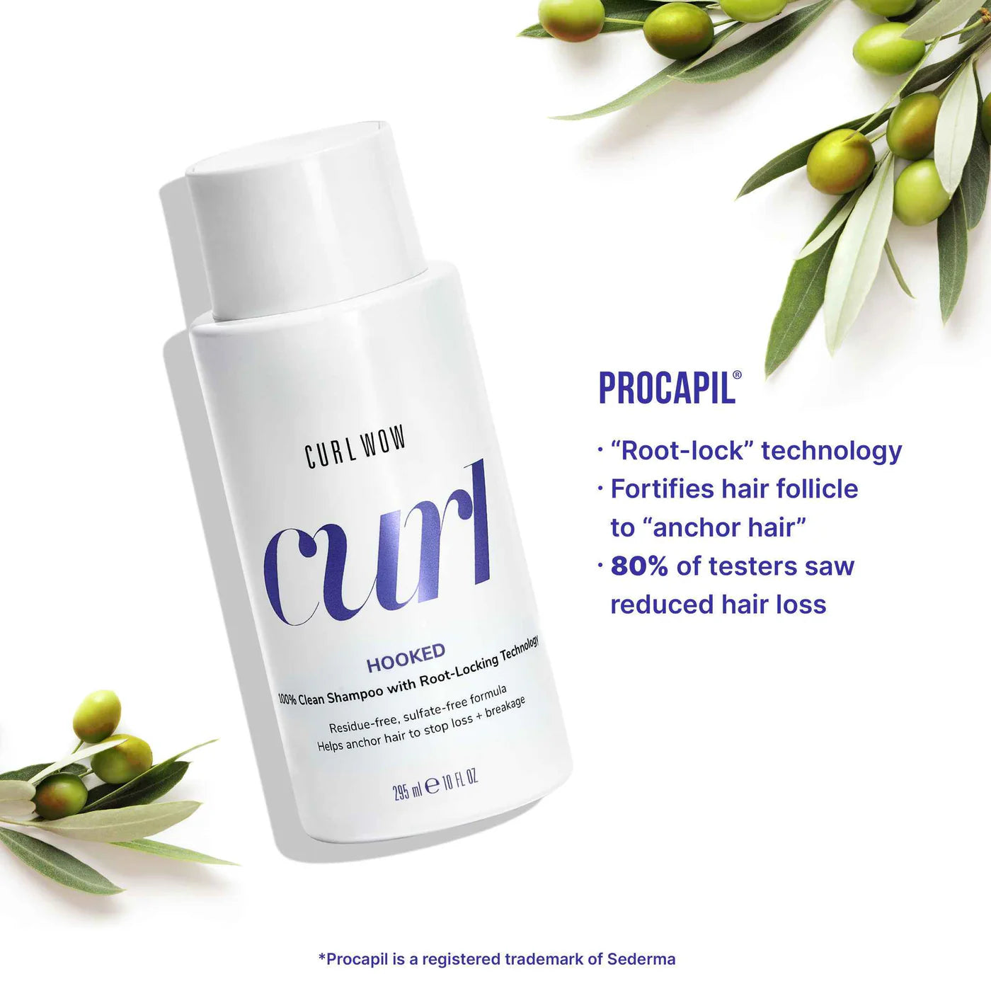 Curl Hooked 100% Clean Shampoo with Root-Locking Technology 10oz