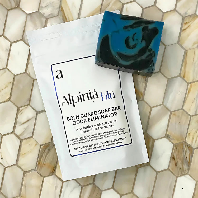 Alpinia Labs Charcoal & Methylene Blue Odor-Fighting Soap Bar